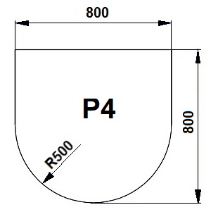 Sklo pod kamna P4 malé - kouřové 80x80