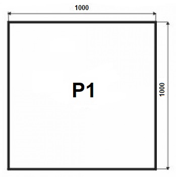 Sklo pod kamna P1 - čiré 100x100