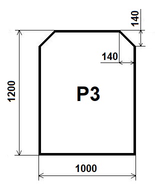 Sklo pod kamna P3 - čiré 100x120