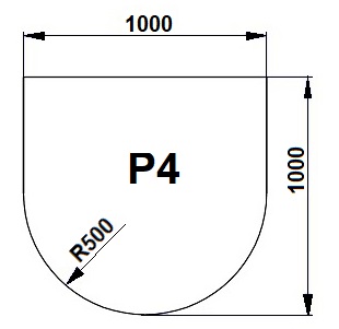 Sklo pod kamna P4 - čiré 100x100