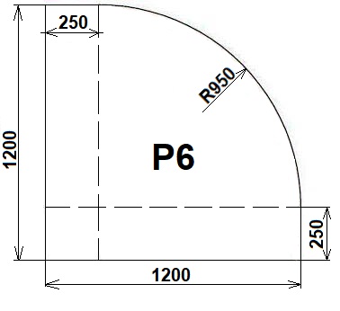 Sklo pod kamna P6 - čiré - rohové 120x120