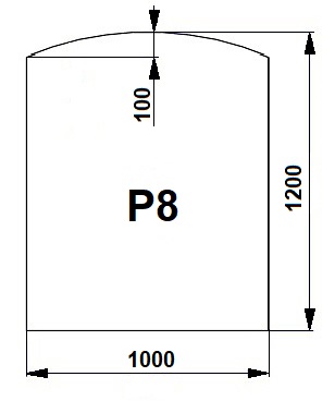 Sklo pod kamna P8 - čiré 100x120