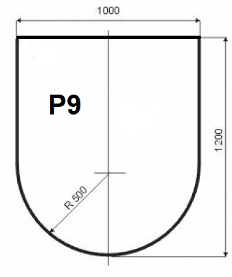 Sklo pod kamna P9 - čiré 100x120