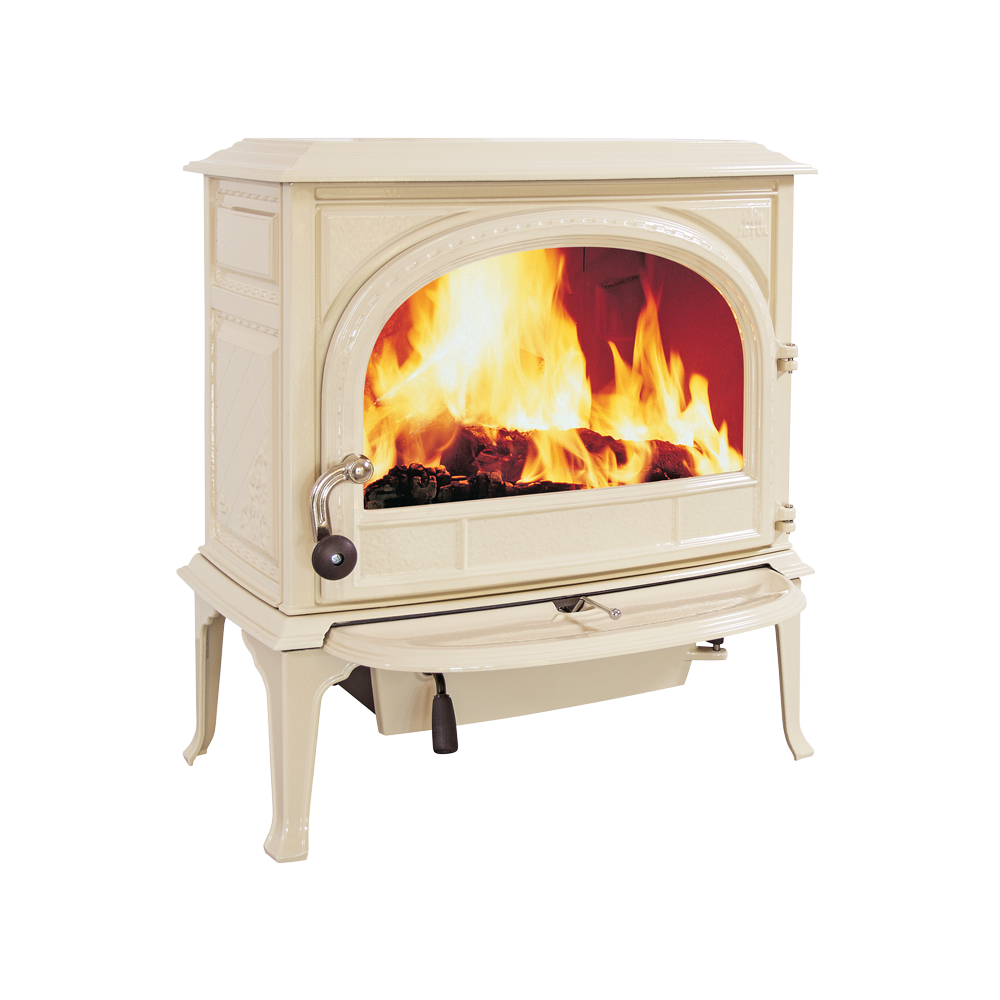 Jotul F 400 CB ECO  SE IVE - slonová kost smalt, dvířka bez ozdobných příček