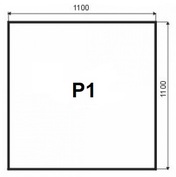 Sklo pod kamna P1 - kouřové 110x110