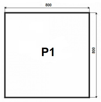 Sklo pod kamna P1 malé - čiré 80x80