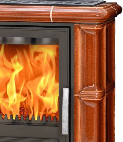 Abx Bavaria K I. s výměníkem - kachlový sokl - kaštan