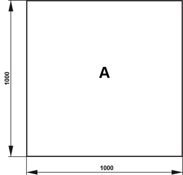 Sklo pod kamna A čiré 1000x1000 - tloušťka 6 mm