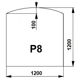 Sklo pod kamna P8 - velké, čiré 120x120, 6 mm