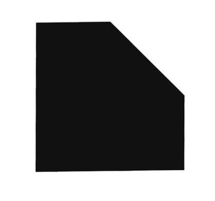 Plech pod kamna rohový zkosený 1000x1000x1,5