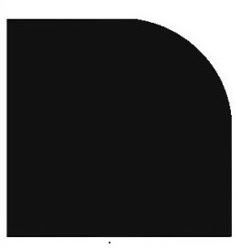 Plech pod kamna rohový oblouk 1000x1000x1,5